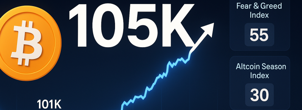 Bitcoin's again chilling at $105K like it owns the place.