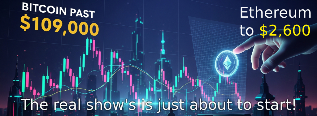 Bitcoin just surged past $109,000 while ETH fought its way back to $2,600 – but the real show is just getting started