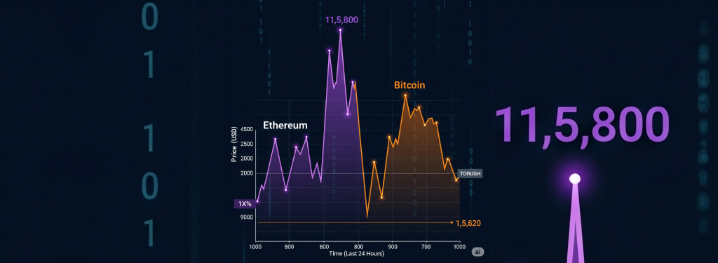 Ethereum surged to $4,950 before crashing back down to $4,500 – and Bitcoin fell all the way to $111K.