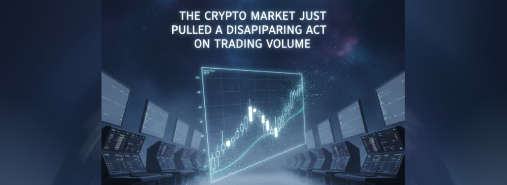 The crypto market just pulled a disappearing act on trading volume.