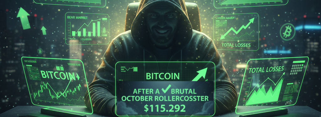 Bitcoin's back at $115,292 after a brutal October rollercoaster