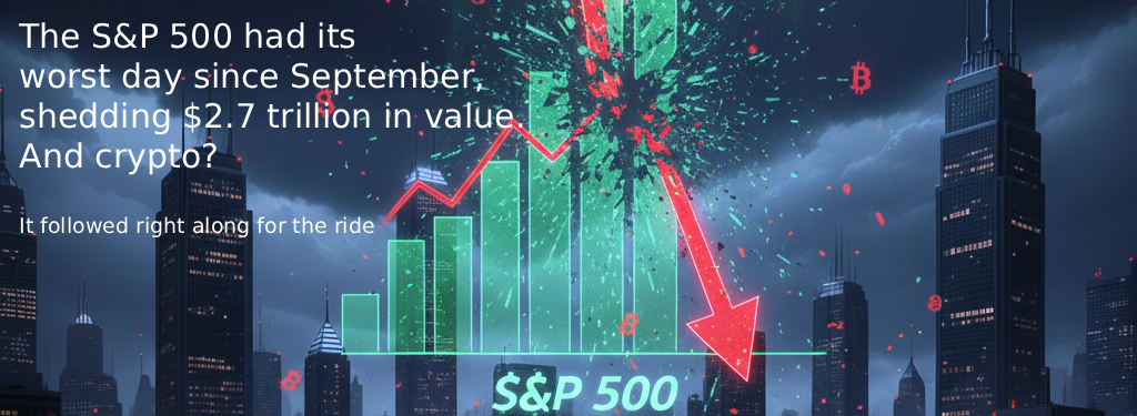 The S&P 500 had its worst day since September, shedding $2.7 trillion in value. And crypto? It followed right along for the ride