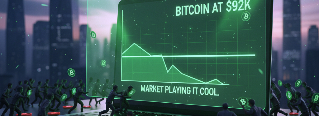 Bitcoin's sitting just around $92K, and the market's playing it cool