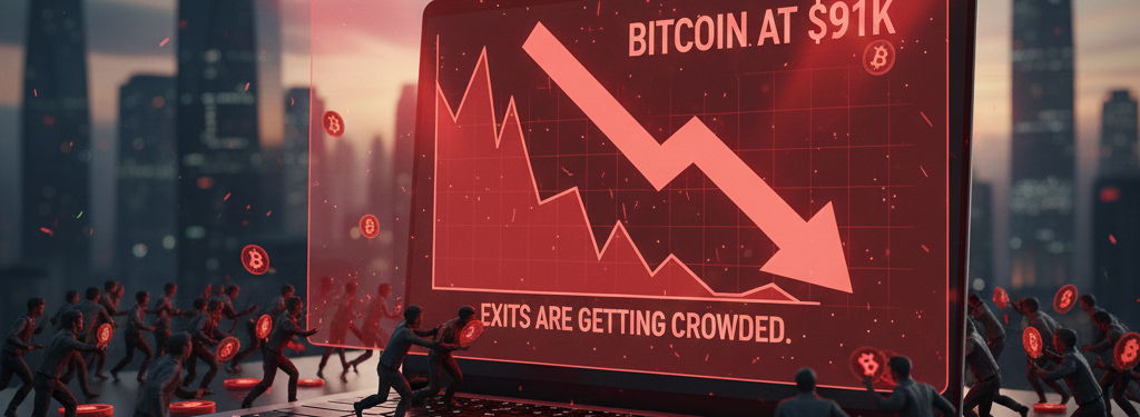 Bitcoin's at $91K, and the exits are getting crowded