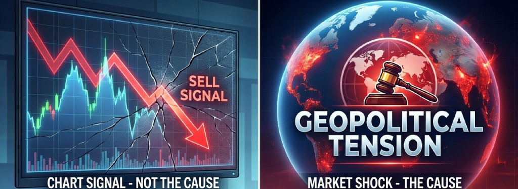 Crypto didn’t sell off on a chart signal, it sold off on geopolitical tension