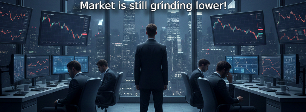 The market is still grinding lower, not on headlines, not on shocks, just on the slow absence of real buyers